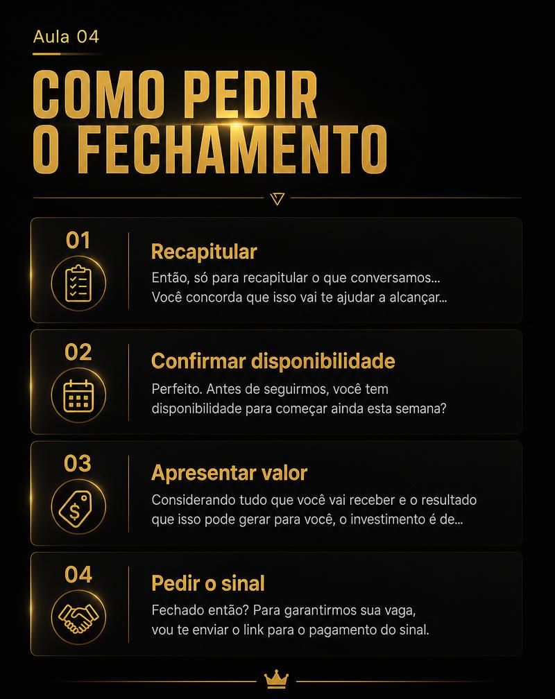 Prévia da Aula 04 — Como pedir o fechamento